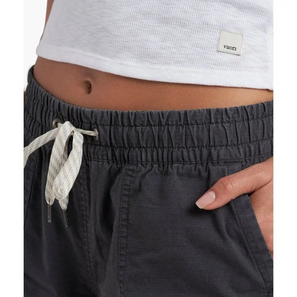 Vuori Vintage Ripstop Short DuraTerra Drawstring High Rise Charcoal Gray Small - Picture 3 of 10